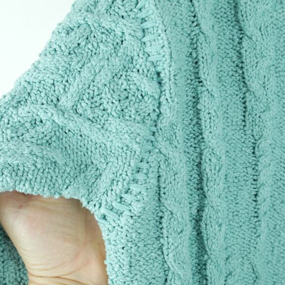 Free People Small Sweater Willow Cable Knit Boxy Oversized Stripe Pastel Blue - Picture 3 of 7